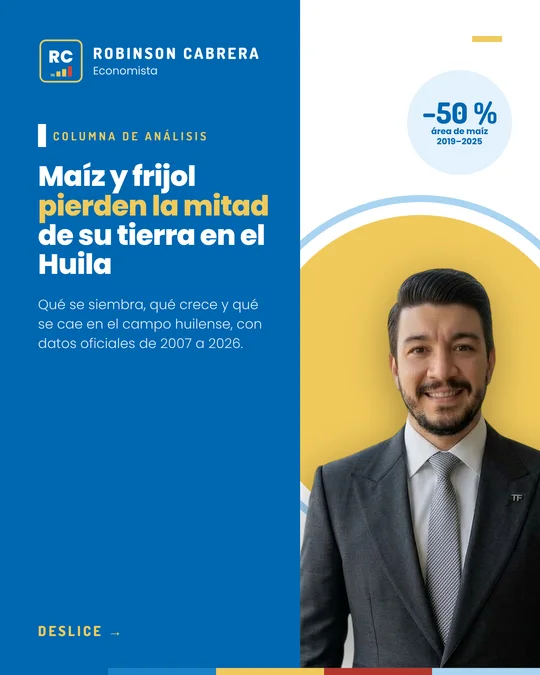 Portada de la columna: Maíz y frijol pierden la mitad de su tierra en el Huila